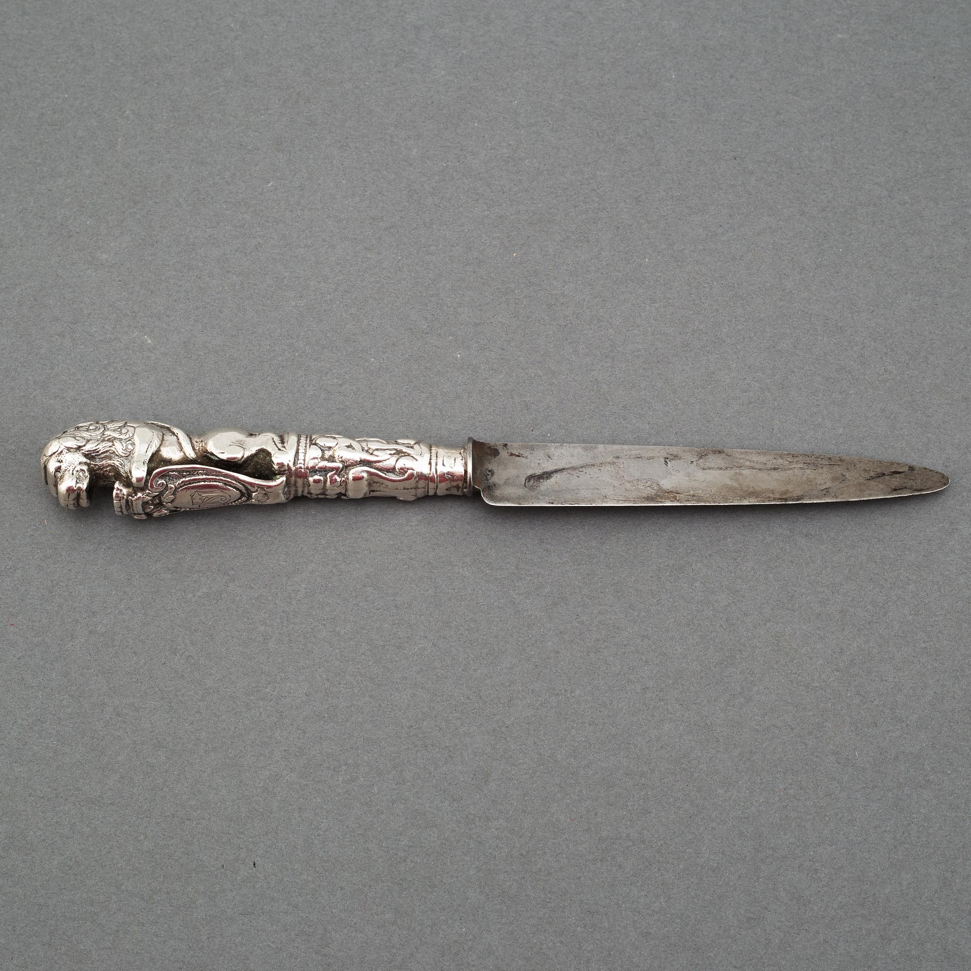 A DUTCH SILVER KNIFE, possibly by Gabynus van der Lely, Leeuwarden ca 1746.