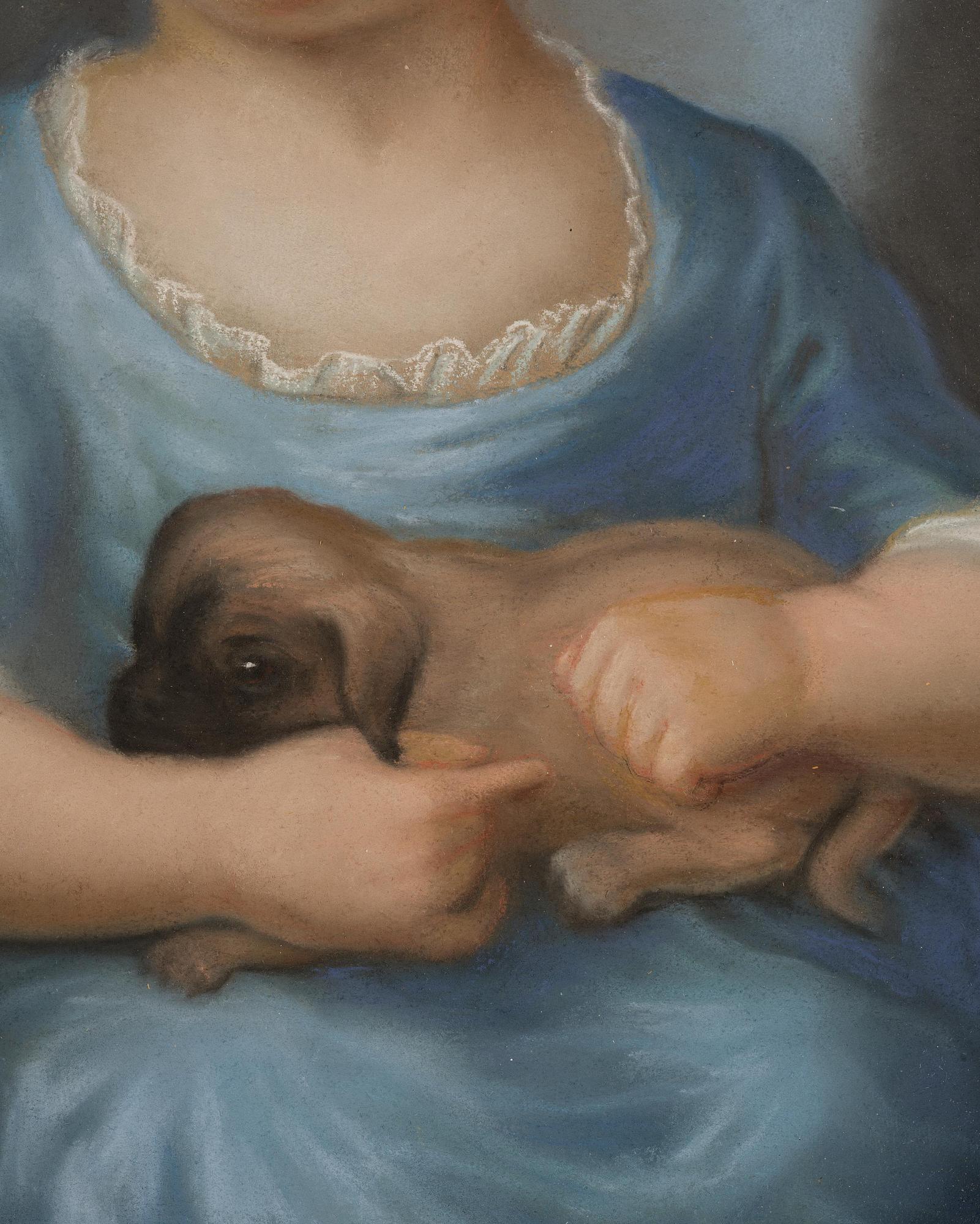 Jonas Forsslund, his circle, Portrait depicting “Emilia Fredrika Aurora De Geer af Finspong” and probably her sister “Charlotta Aurora”.