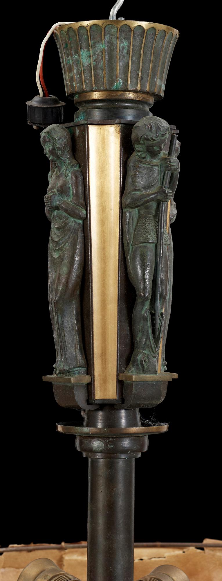 TAKLAMPA, sannolikt Ystad Metall, art déco, 1920/30-tal. Höjd ca 50 cm.