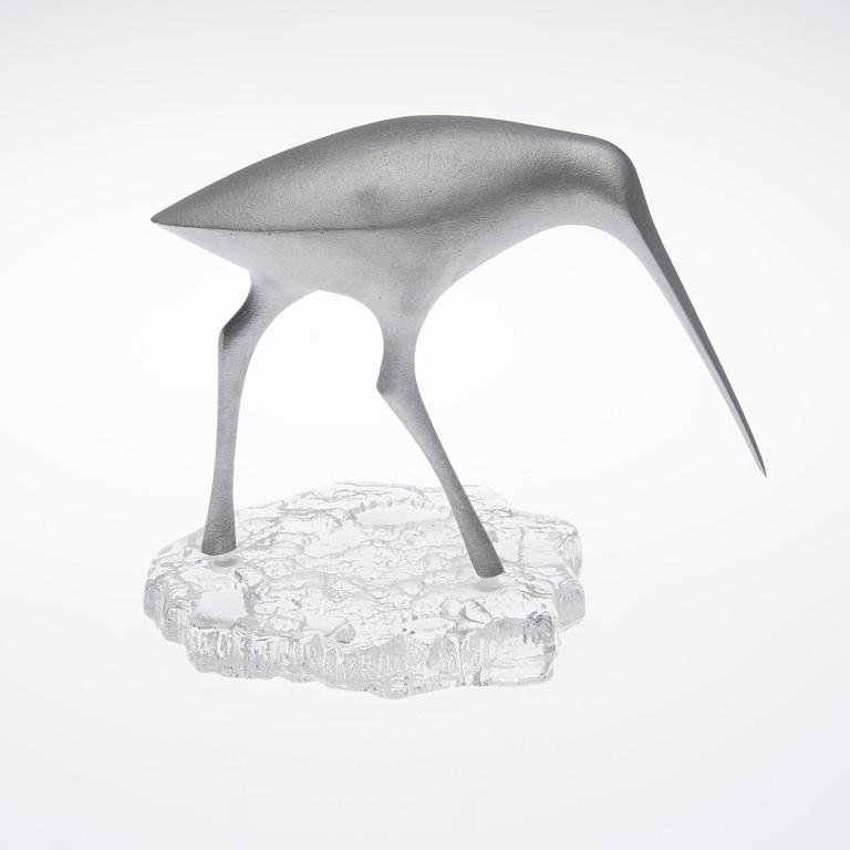 SKULPTUR, Aluminium och glas, "Beckasin". Stämplad Made in Finland, Kultakeskus Oy, Design: Tapio Wirkkala.