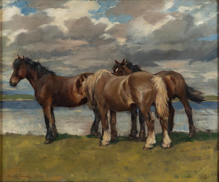 GRETA GERELL, olja på pannå, signerad och daterad -27.