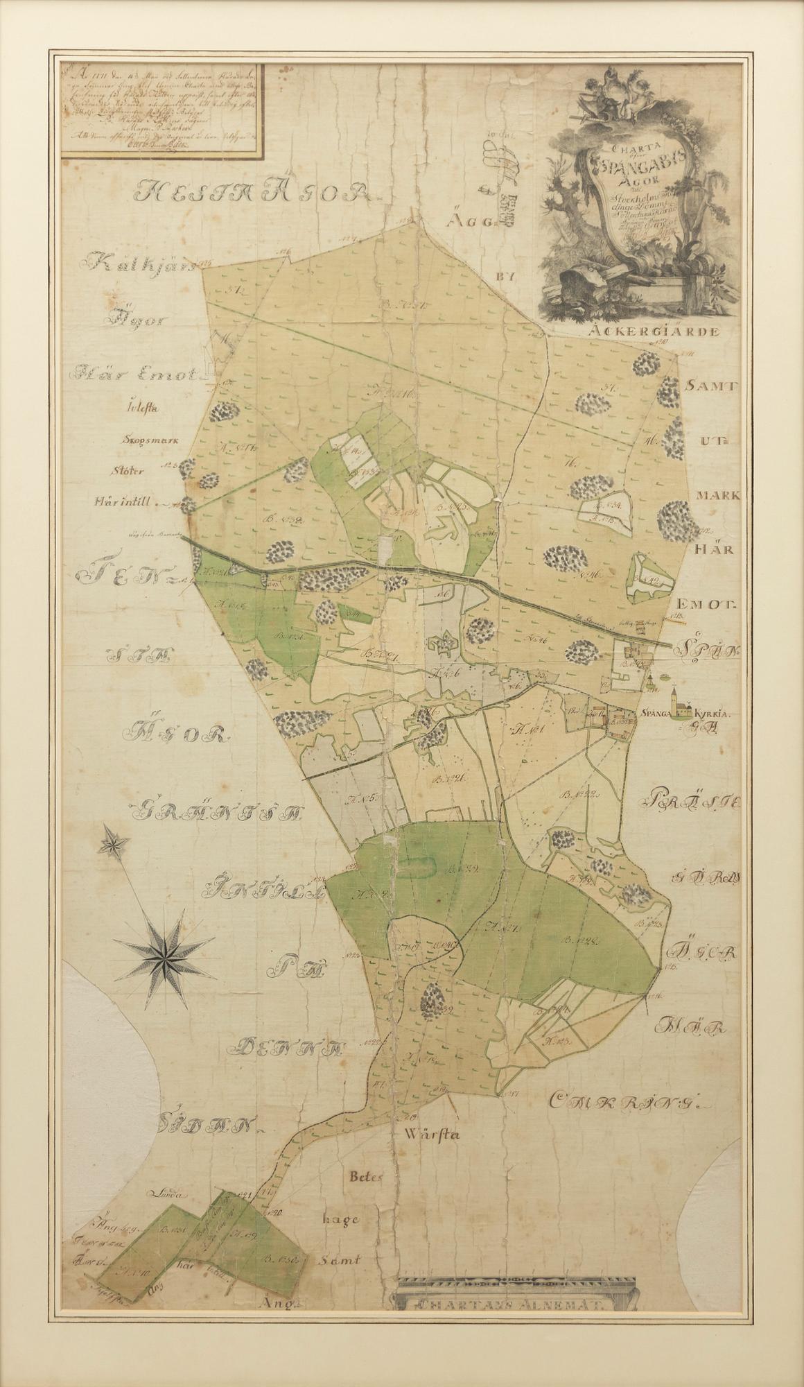 Kartor, 2 st. 1700-tal, Spånga.