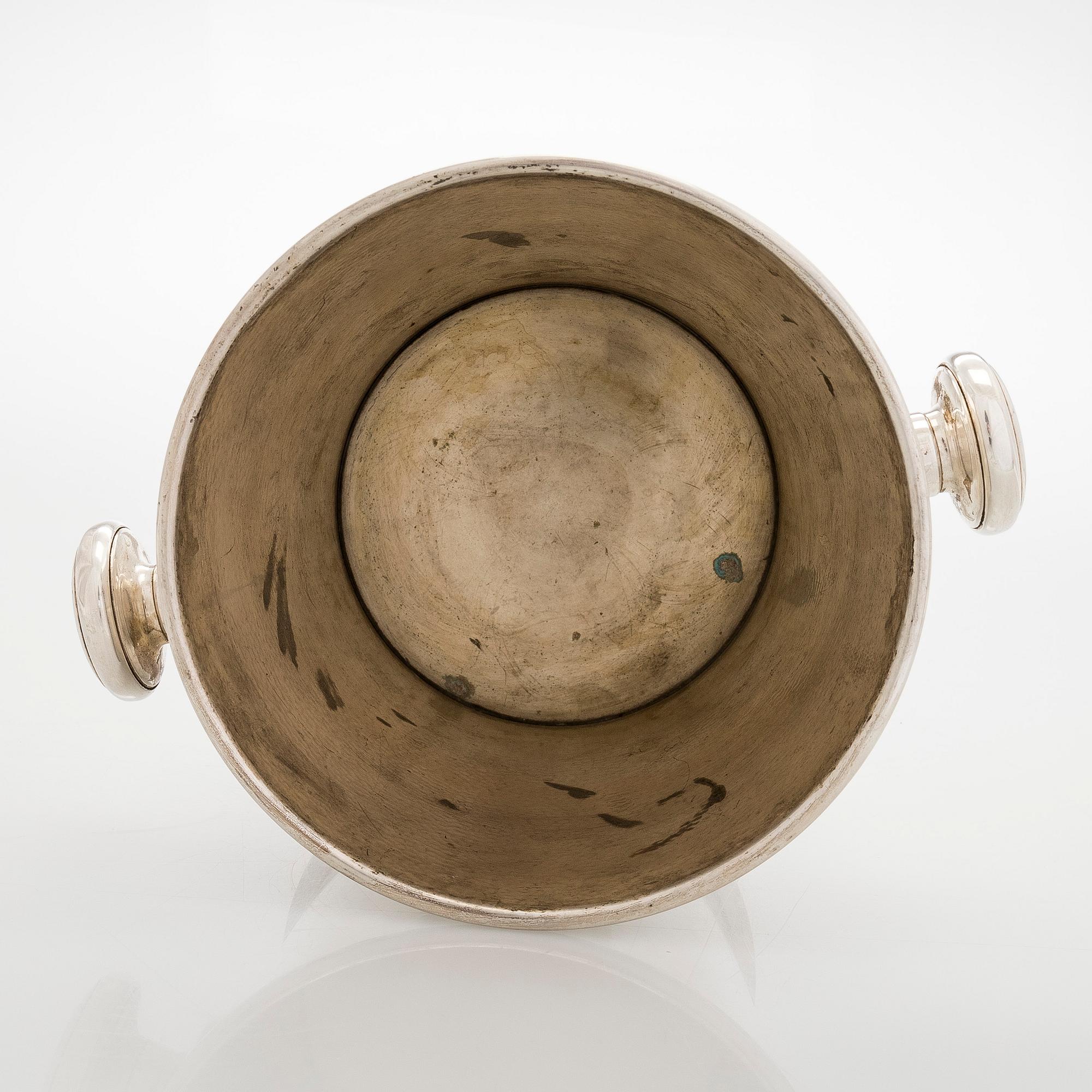 Samppanjajäähdytin, Art deco, Orfèvrerie Francaise, Ranska, 1800 / 1900-lukujen vaihde.