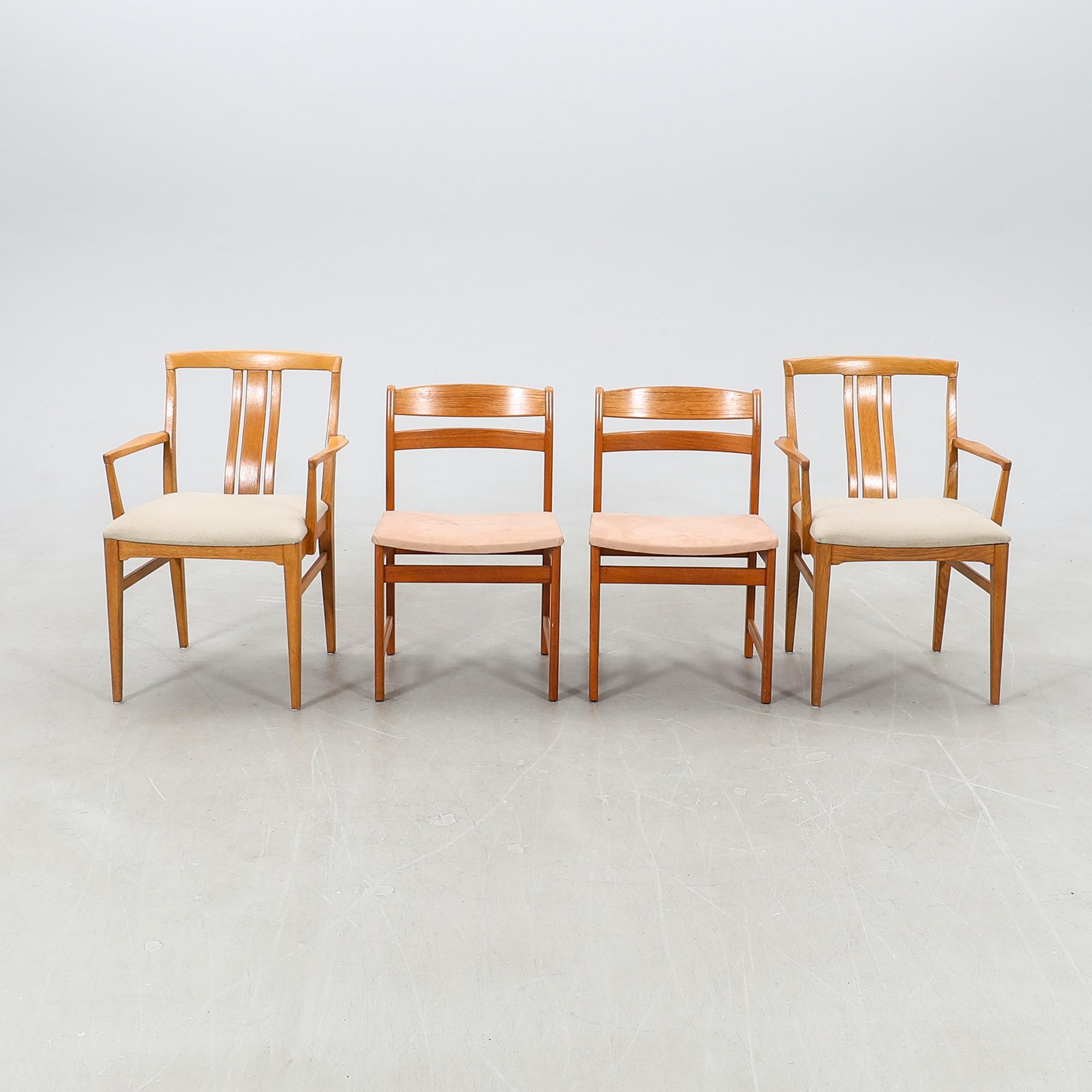 Chairs, 5 pieces, and a pair of armchairs from the 1960s.