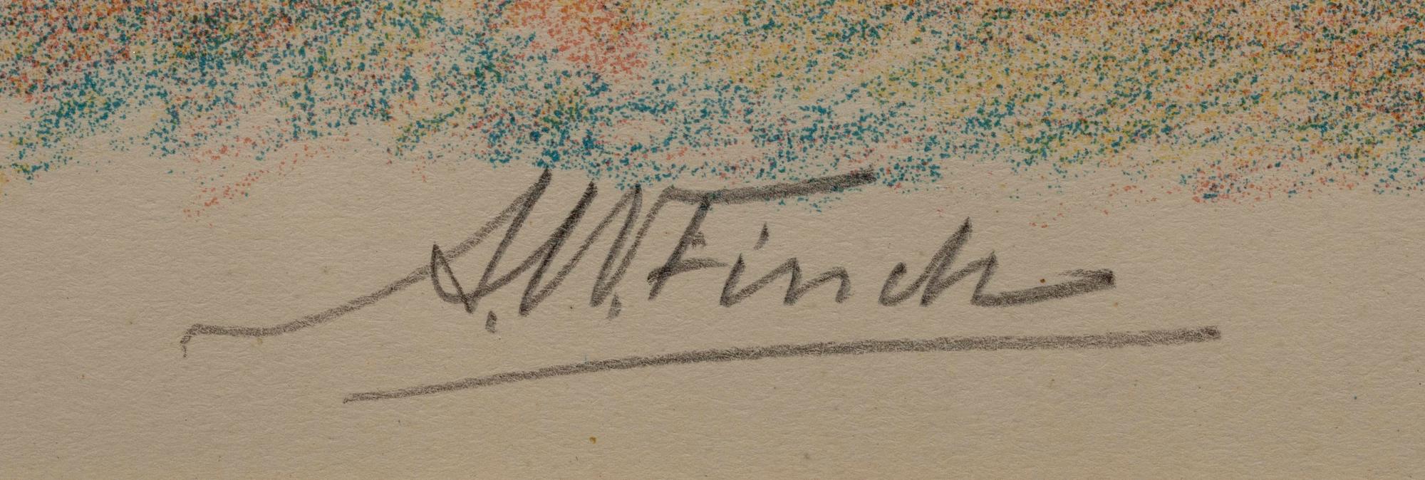 ALFRED WILLIAM FINCH, färglitografi, Frenckellska Tryckeri Aktiebolaget. Signerad.