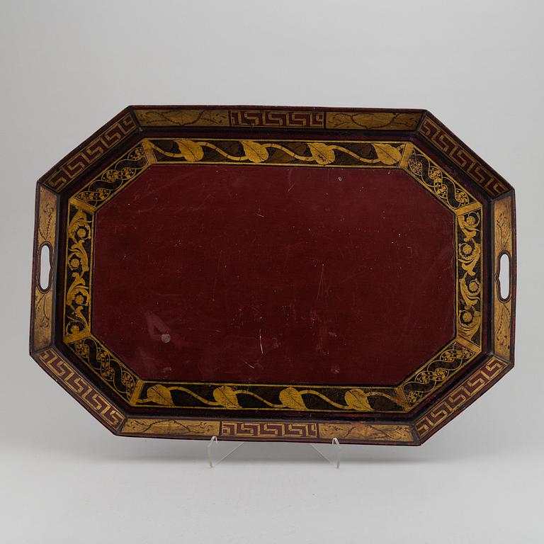 An Empire painted tin tray, first half of the 19th Century.