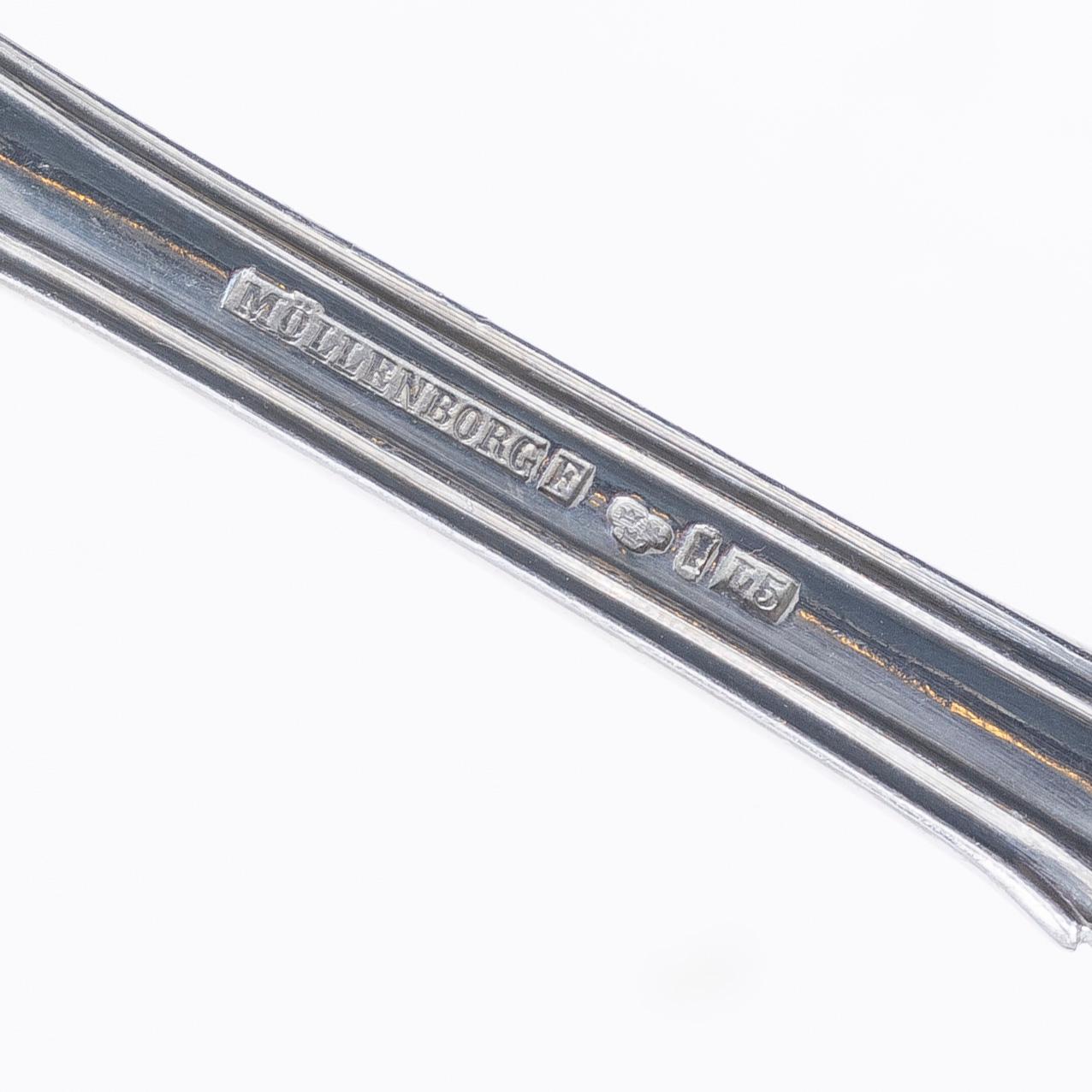 Gustaf Möllenborg, Ten Swedish silver flatware pieces, "Olga", mark of Möllenborg-Feron, Stockholm, 1853-1865.