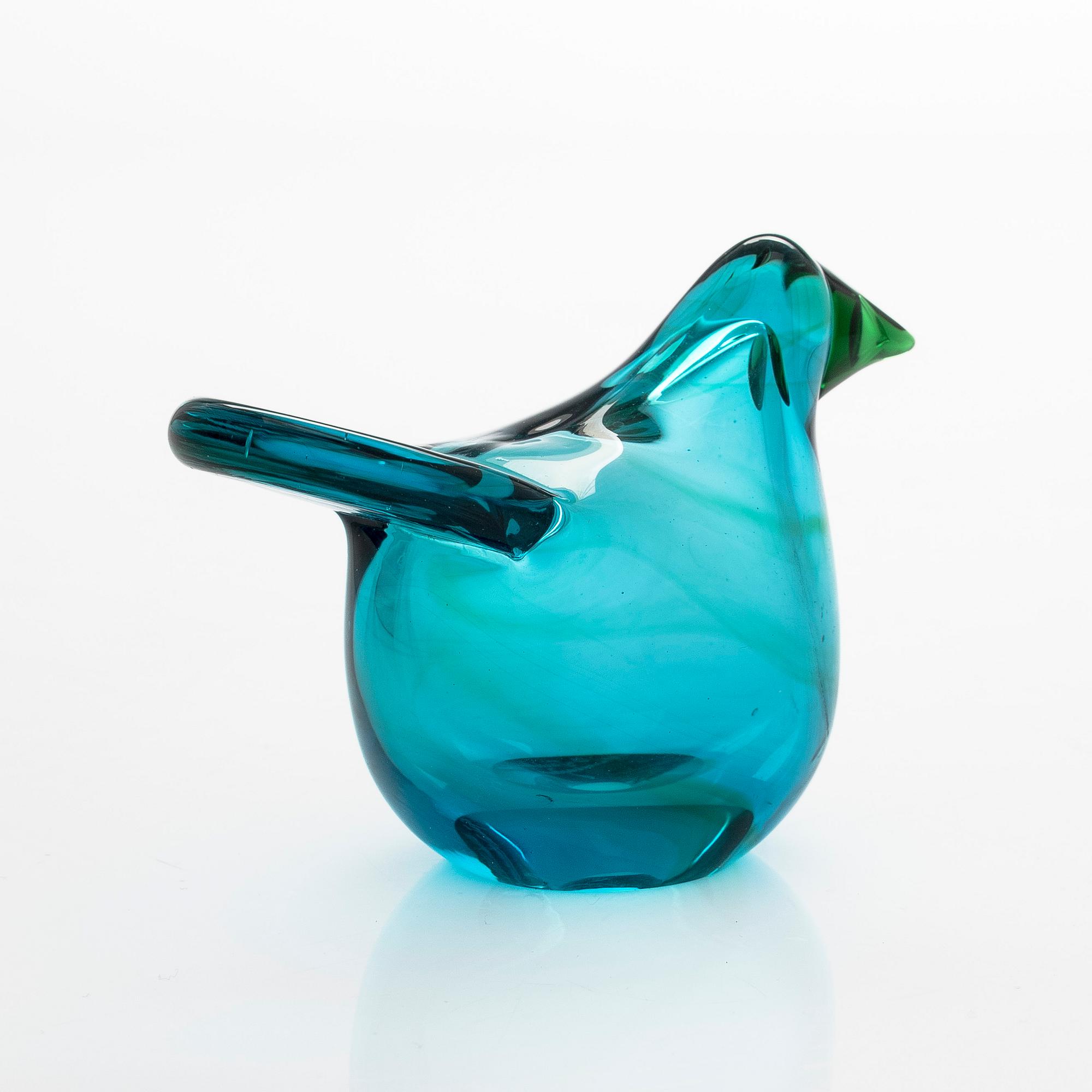 Oiva Toikka, Glass bird, "Flycatcher" signed Oiva Toikka Nuutajärvi Notsjö.