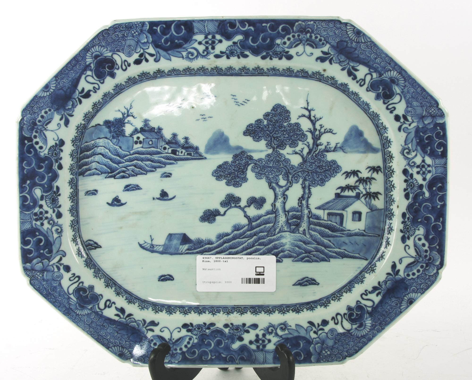 UPPLÄGGNINGSFAT, porslin, Kina, 1800-tal.