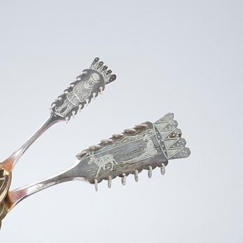 SILVERPARTI, 19 delar. Totalvikt ca662g.