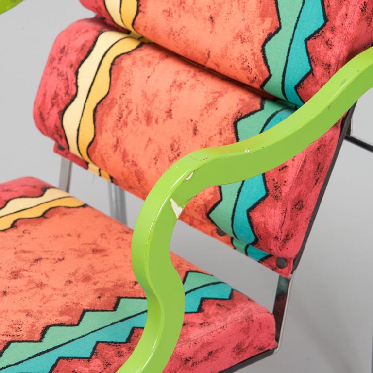 Yrjö Kukkapuro, A 1980s  'Experiment' open armchair for Avarte, Finland.