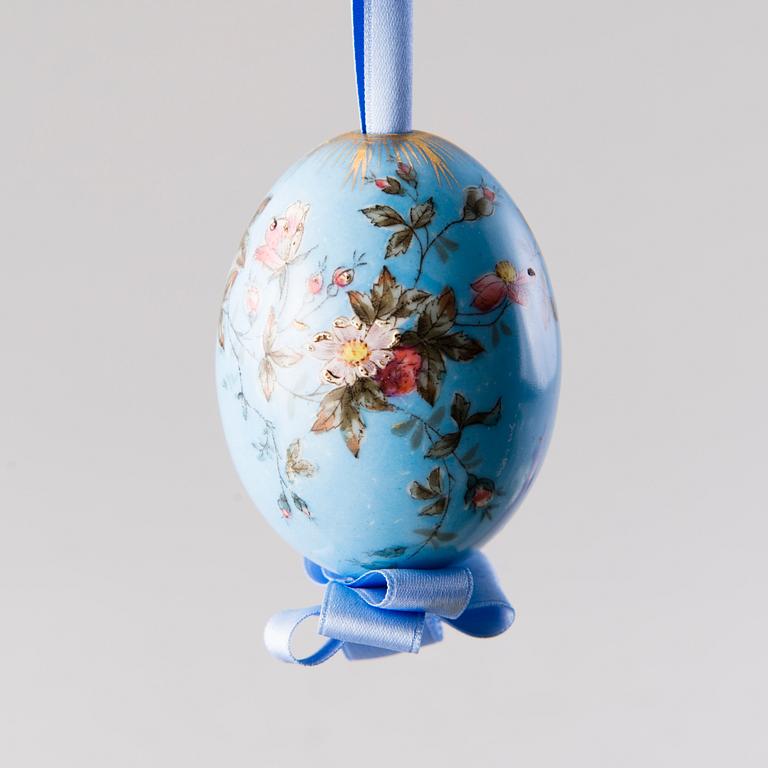 A set of six late 19th century Russian decorative porcelain eggs.