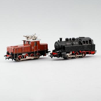 MODELLTÅGSDELAR, 9 st, Märklin, Tyskland.