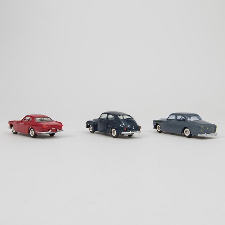 A lot of three Tekno toy cars Denmark 1960s.