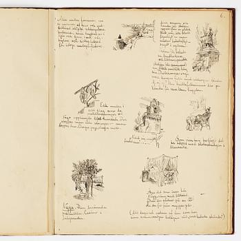 Carl Larsson, CARL LARSSON, illustrated travel story, "Från Stockholm till Messina" (From Stockholm to Messina), 1886.