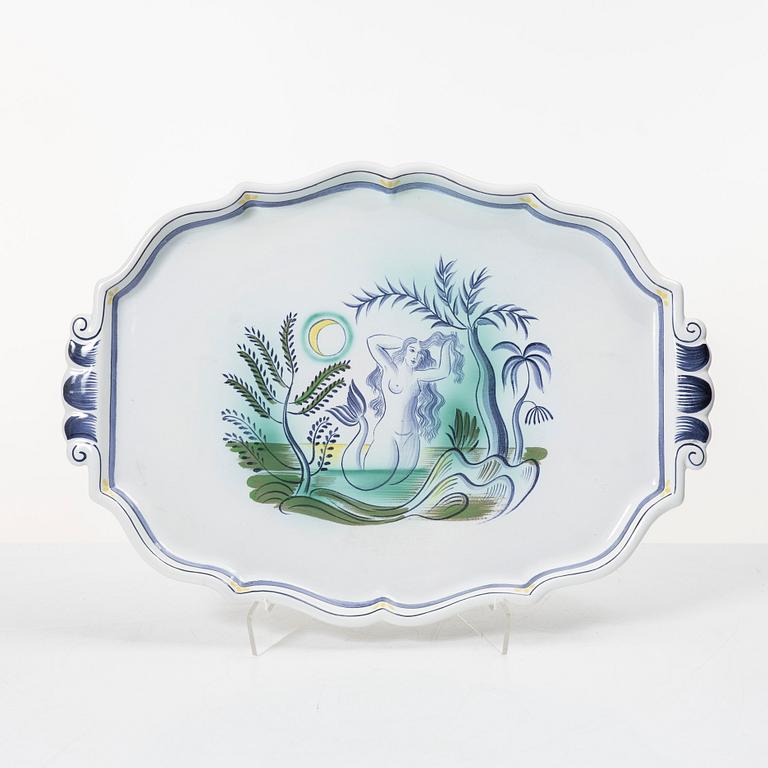 Arthur Percy, a tray, Gefle.