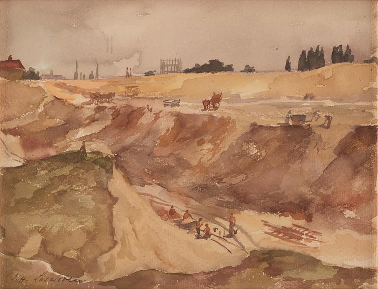 Lotte Laserstein, Landscape with workers.