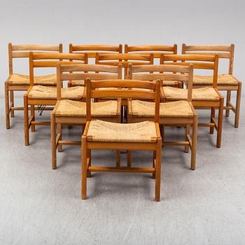 BØRGE MOGENSEN, a dinner table and 10 chairs, model Asserbo,   AB Karl Andersson & Söner.