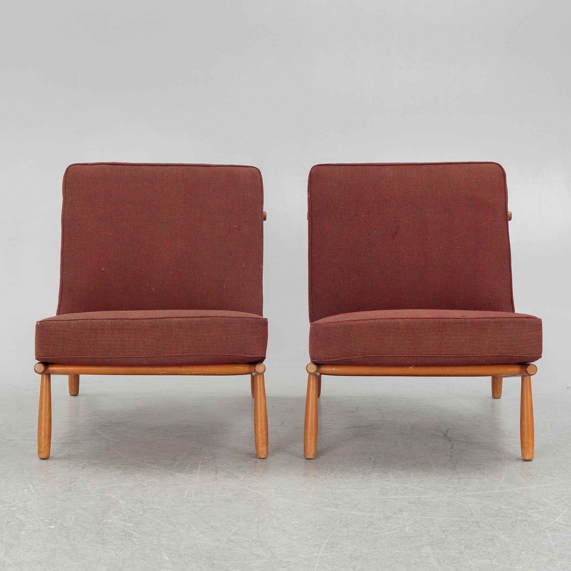 Alf Svensson, fåtöljer, ett par, "Domus", Dux, 1950/60 tal.