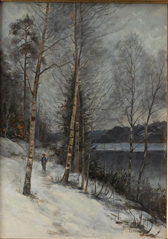 Unknown artist, 19th century. Winter Promenade.