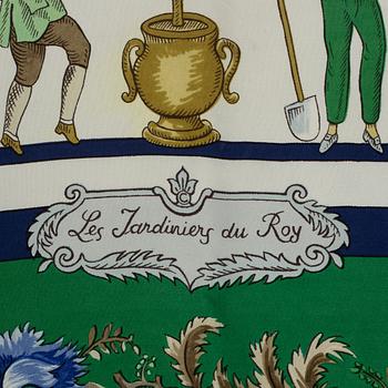 Hermès, a 'Les Jardiniers du Roy' silk scarf.