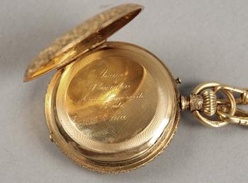 DAMFICKUR med kedja, 18 K guld.