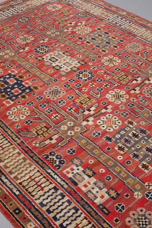 MÄRTA MÅÅS-FJETTERSTRÖM, MATTA, "Röda trädgårdsmattan", flossa, ca 327 x 224 cm, signerad MMF.