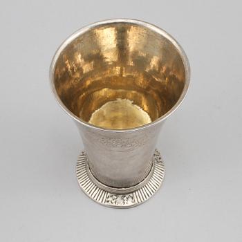 BÄGARE, silver, Lars Öberg, Eskilstuna, 1785, vikt 82 gram.