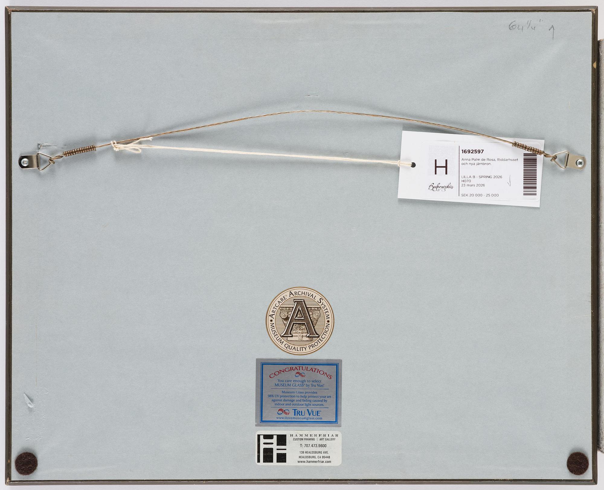 Anna Palm de Rosa, Vy mot Riddarhuset.