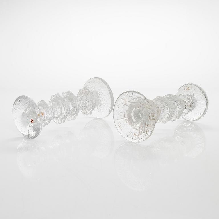 Timo Sarpaneva, two pairs of 'Festivo' candlesticks by Iittala.