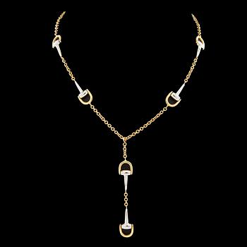 Necklace 18K red and white gold, Italy.