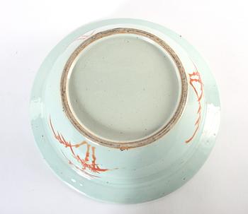HANDFAT, porslin, Kanton, 1800-tal.