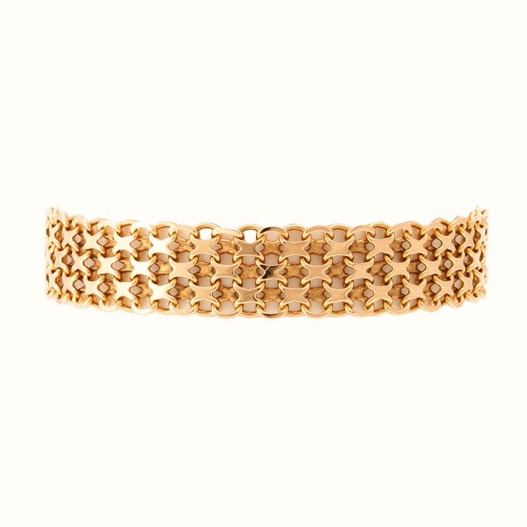 Bracelet x-link 18K gold, Stockholms Ädelsmide 1964.