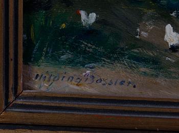 BOSSLER, HILDING, olja på pannå, sign.