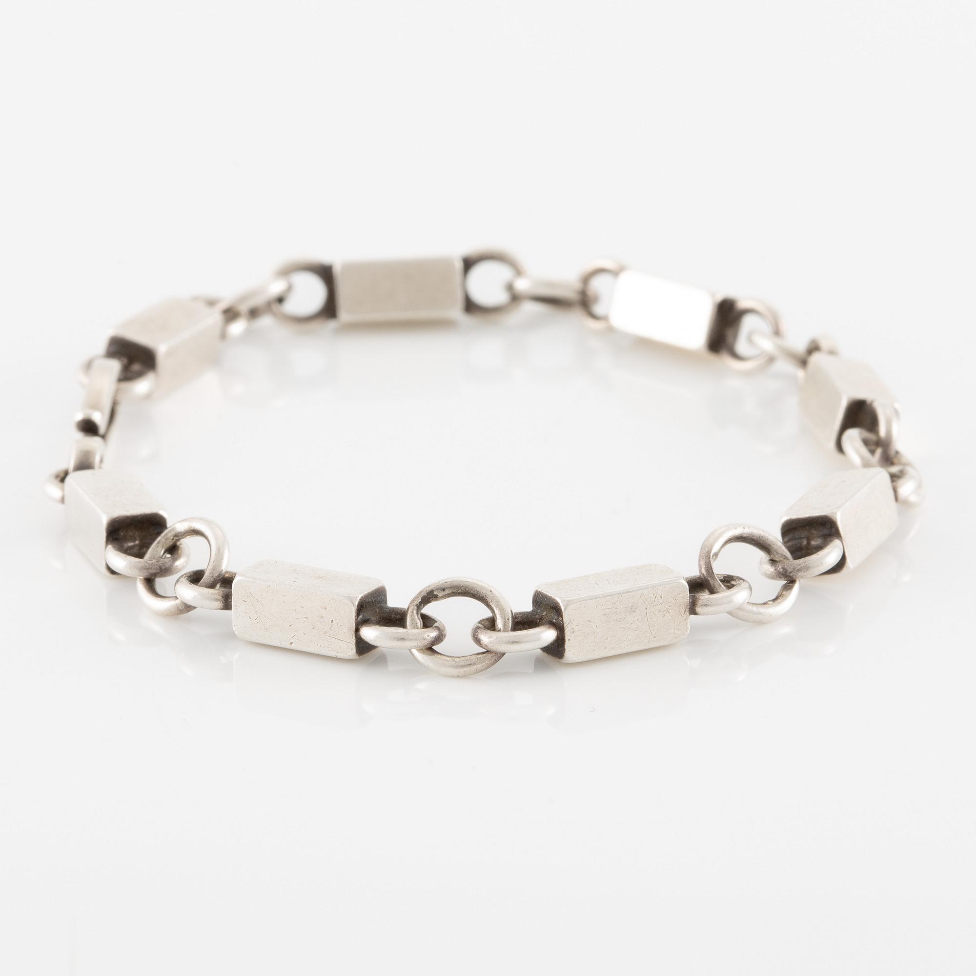 Armband, silver, stavlänkar.