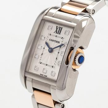 Cartier, Tank Anglaise, rannekello, 22,5 x 27,5 mm.