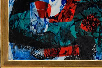 GÖSTA KRILAND, blandteknik på pannå, sign och dat -59.