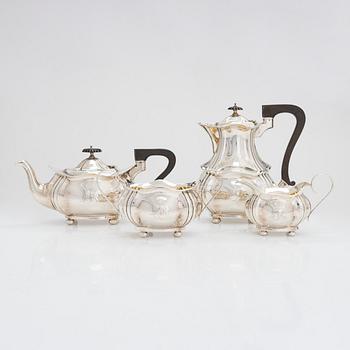 Te- och kaffeservis, 4 dlr, sterlingsilver, Joseph Gloster Ltd, Birmingham 1911, 1919 och 1922.