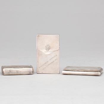 DOSOR, 3 st, silver, bla Guldsmedsaktiebolaget, Stockholm, 1900-tal.  vikt 223 gram.