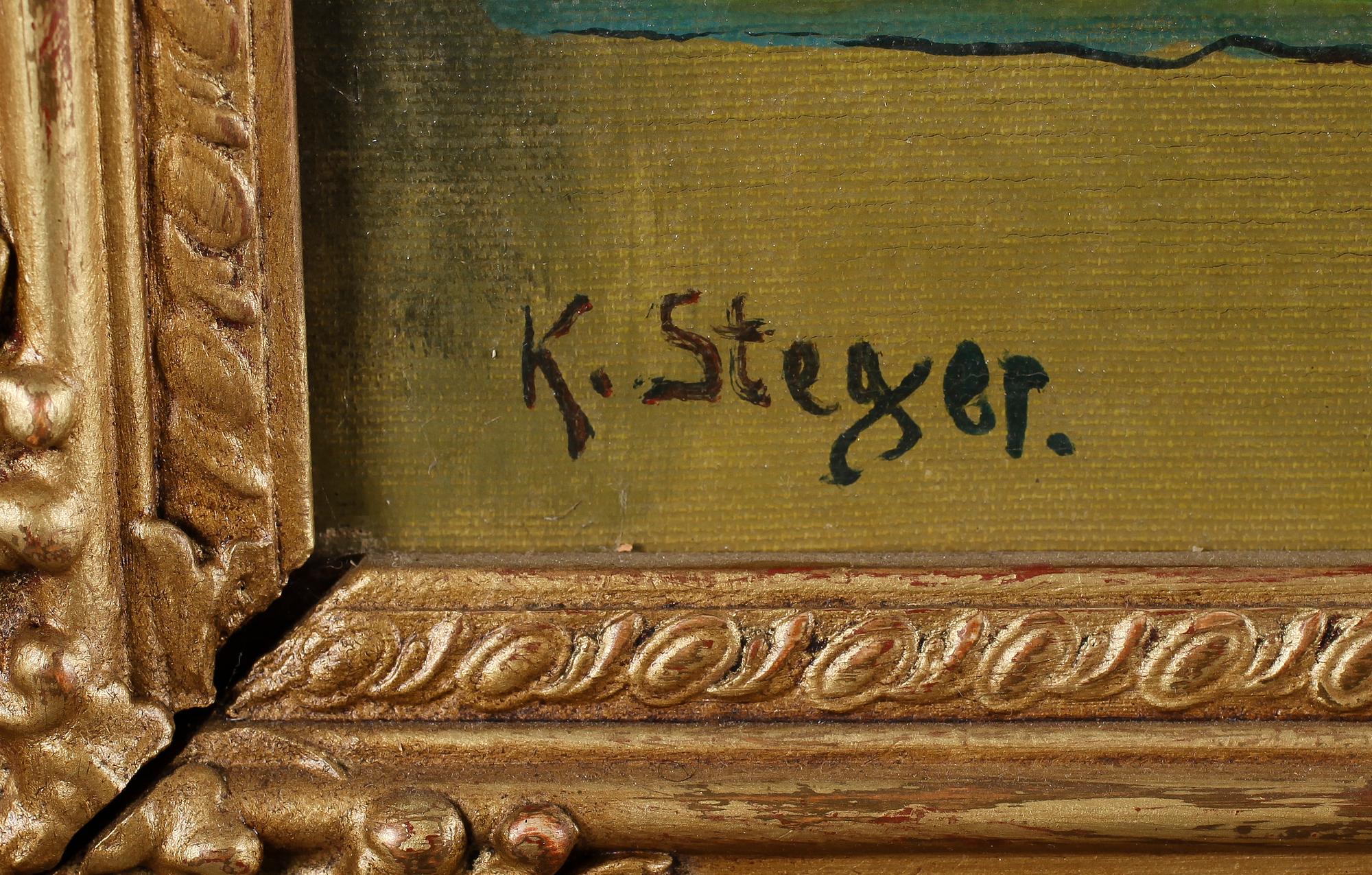 OIDENTIFIERAD KONSTNÄR, olja på duk, signerad K Steger.