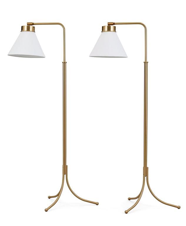A pair of Josef Frank brass floor lamps, Svenskt Tenn, model 1842.