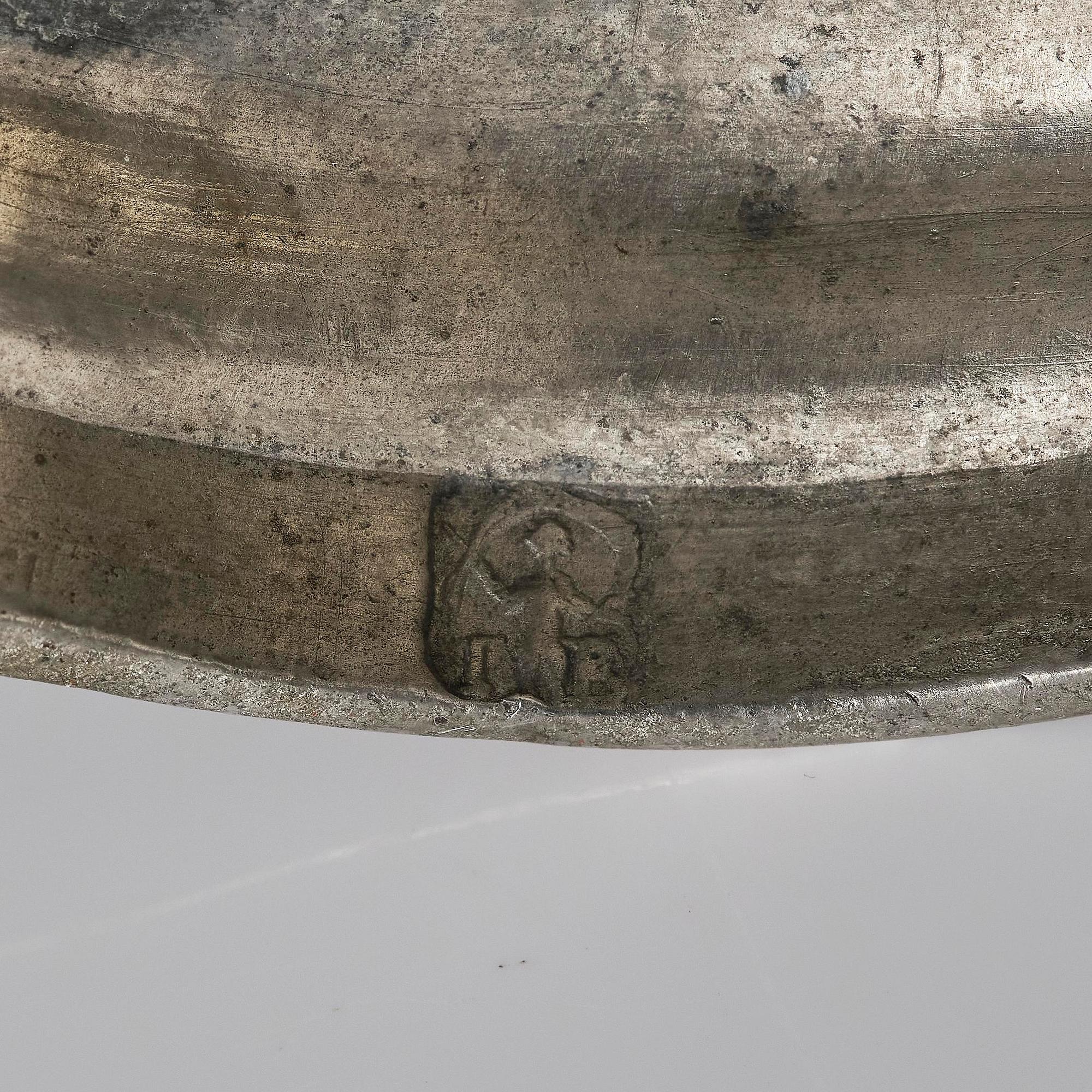 A pair of rococo pewter candlesticks, mark of Johan Bruhn, Västervik 1782.