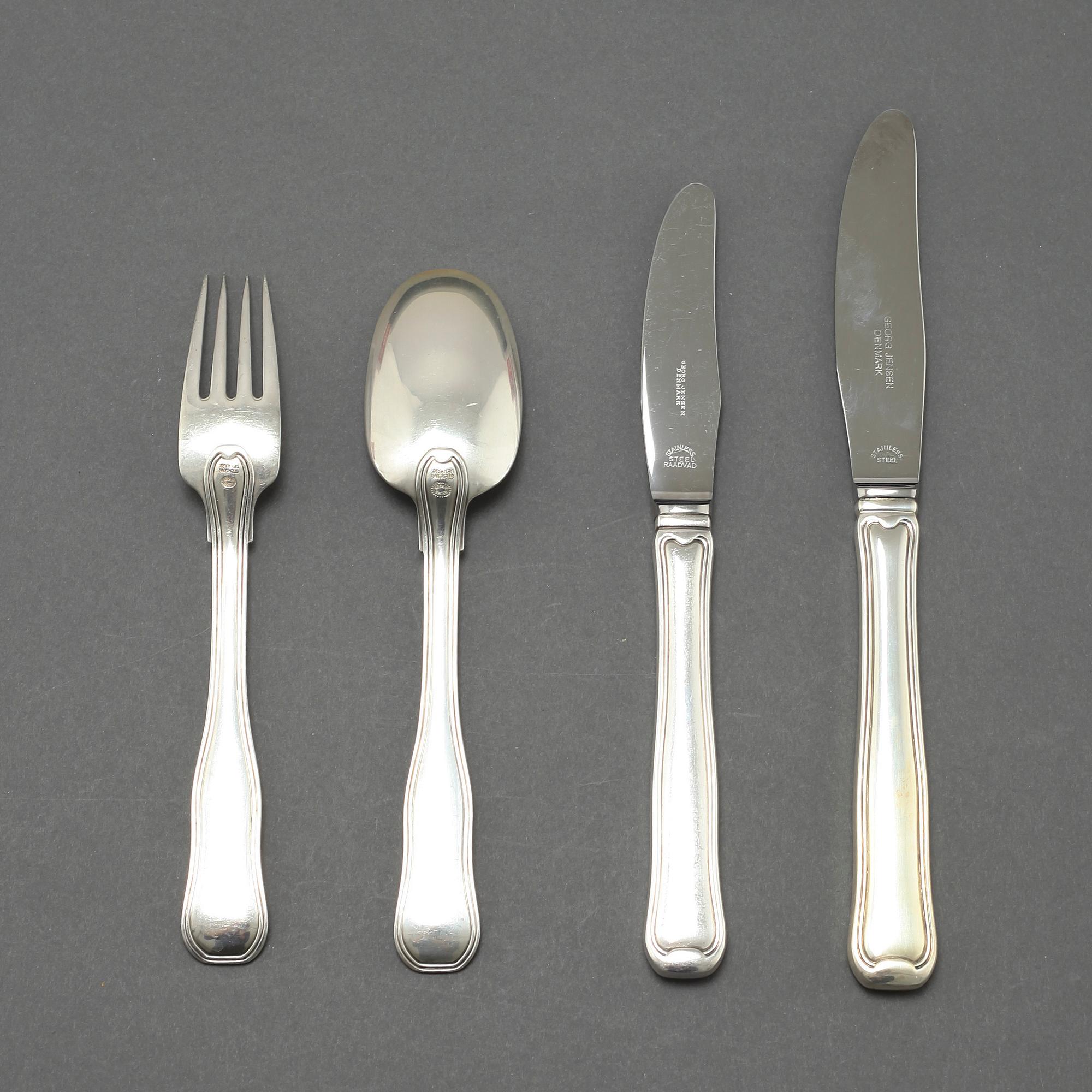 BESTICKSUPPSÄTTNING,  49 delar, silver, "Gammal Dansk", Georg Jensen, Danmark, 1900-talets andra hälft.
