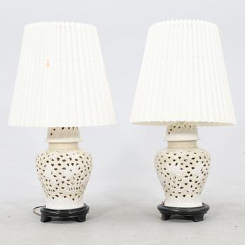 Table lamps, 1 pair, Bergboms for Dux, late 20th century, porcelain.