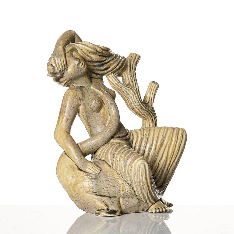 Stig Lindberg, a stoneware sculpture, 'Leda and the Swan', Gustavsberg, Sweden 1940-50s.