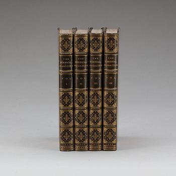 BOKVERK, vol I-IV, "Poetical Magazine dedicated to the Lovers of the Music" utg Rudolph Ackermann, 1809-11.