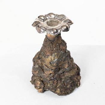 Olle Ohlsson, Skulptur/ljusstake, brons, silver, Stockholm 2020.