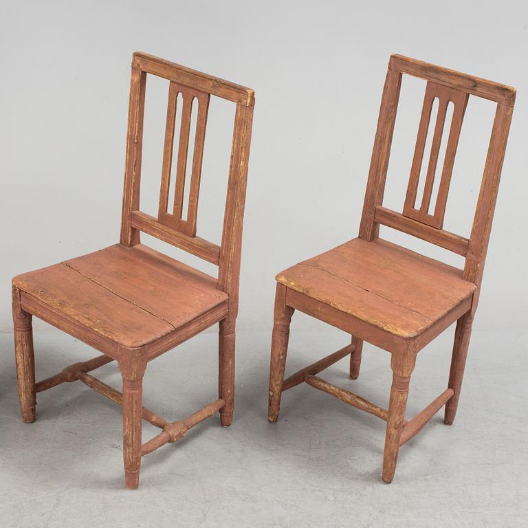 Ten Swedish Gustavian chairs, early 19th century.