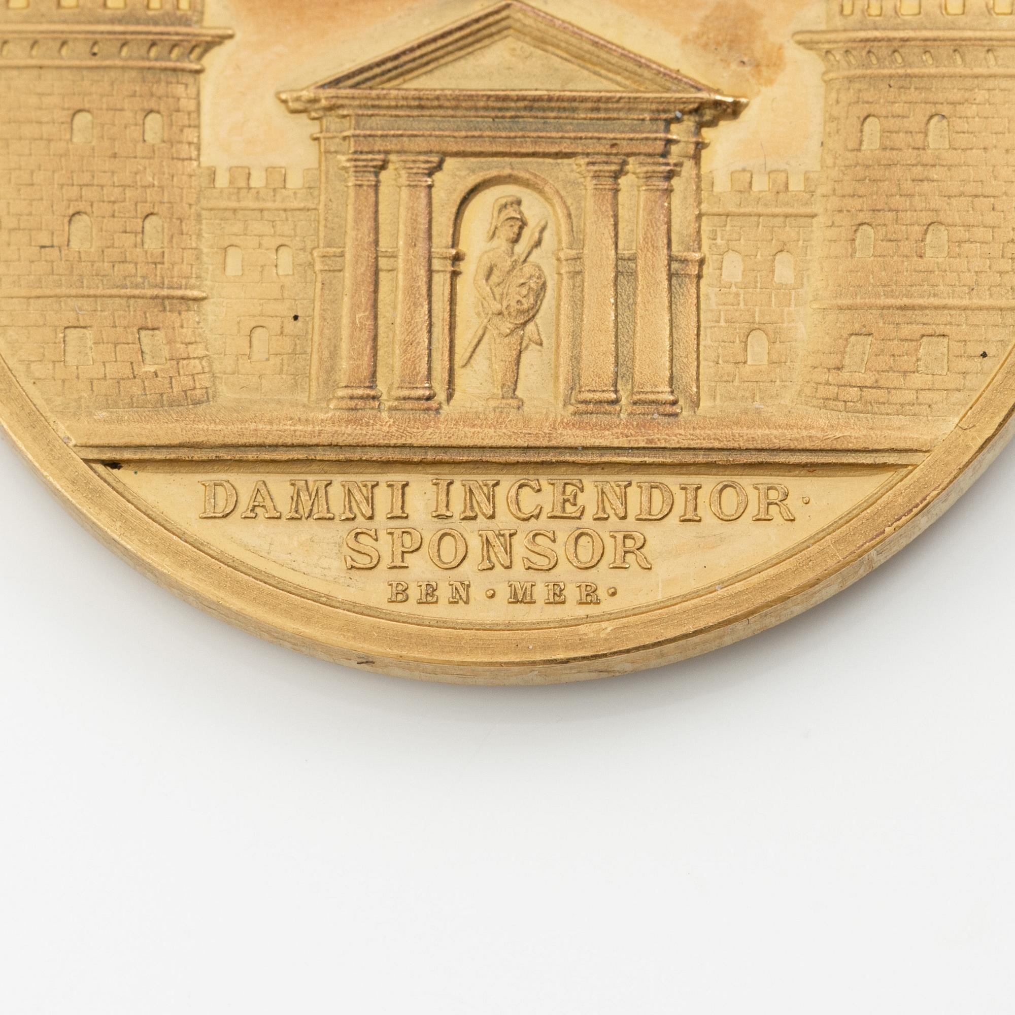 Medal. Vigili custode perennat, Firefighting medal, gold, 1974.