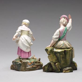 Two Höchst figurines, 1770's.